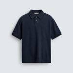 ZARA REGULAR FIT TEXTURED POLO SHIRT