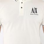 Armani Exchange White Polo Shirt embroidered-logo