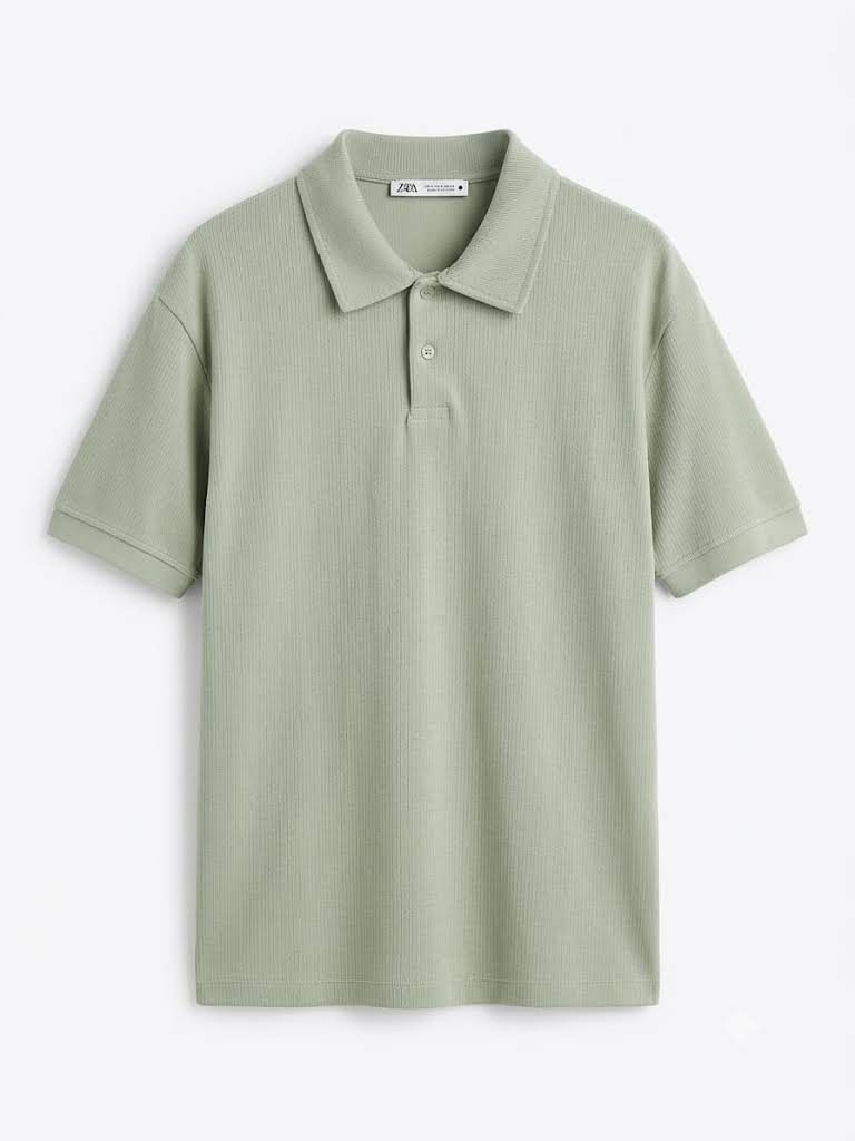 download (3) ZARA REGULAR FIT TEXTURED POLO SHIRT - Image 1