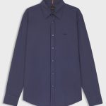Regular-fit shirt in cotton poplin with embroidered logo
