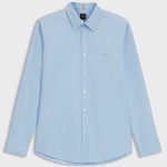Regular-fit shirt in cotton poplin with embroidered logo