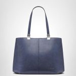 Vegan Leather Tote Bag with Monogram and 3 Pockets