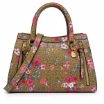 GUESS Women Textured Structured Zip Detail Satchel Bag