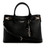 GUESS Black Solid Gregoria Large Satchel Bag