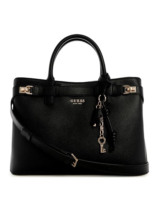 61GsR9wRheL._SY695_ GUESS Black Solid Gregoria Large Satchel Bag - Image 1