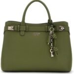 GUESS Black Solid Gregoria Large Satchel Bag