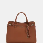GUESS Black Solid Gregoria Large Satchel Bag