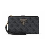 GUESS Laurel SLG Double Zip Organizer Coal Logo