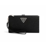GUESS Laurel SLG Double Zip Organizer Coal Logo