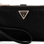 GUESS Laurel SLG Double Zip Organizer Coal Logo