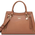 GUESS Women Textured Structured Zip Detail Satchel Bag