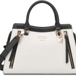 GUESS Women Textured Structured Zip Detail Satchel Bag